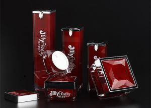 The bottle is red with a square bottle Material PMMA Empty Makeup Containers