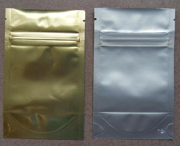 Quality Aluminum Foil Zip Lock Bag Plastic Seeds Packaging , Golden / Silver for sale