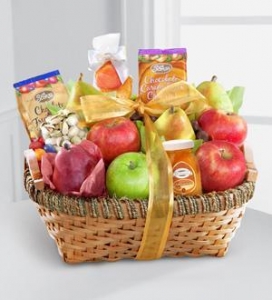 Sympathy Flowers Warmhearted Wishes Fruit & Gourmet Kosher Gift Basket